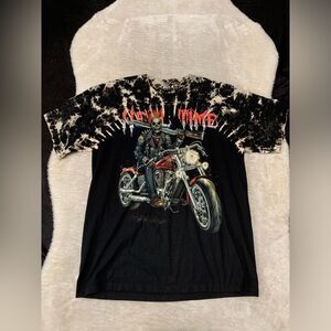 Skull Shirtz BIKER‎ Double Sided GRAPHIC Skeleton Black T-shirt XL Rider